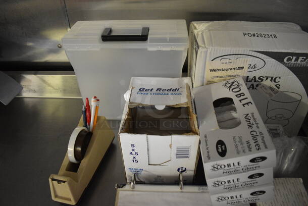 ALL ONE MONEY! Lot of Various Items Including Gloves, Lids and Poly Bin! (bakery kitchen) - Image 4 of 4