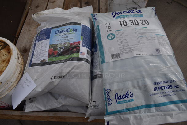 Wooden Stand w/ Contents Including Fertilizer. 72.5x72.5x28.5. (greenhouse) - Image 2 of 6
