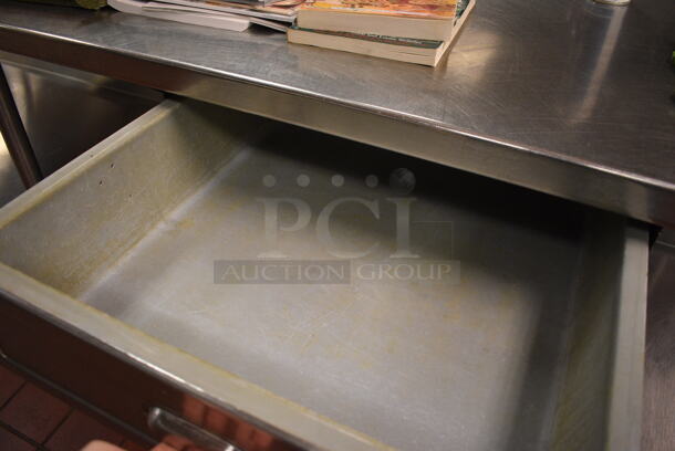 Stainless Steel Commercial Table w/ Double Over Shelf, 2 Drawers and Under Shelf on Commercial Casters. Does Not Include Contents. 120x36x65. (kitchen) - Image 7 of 7