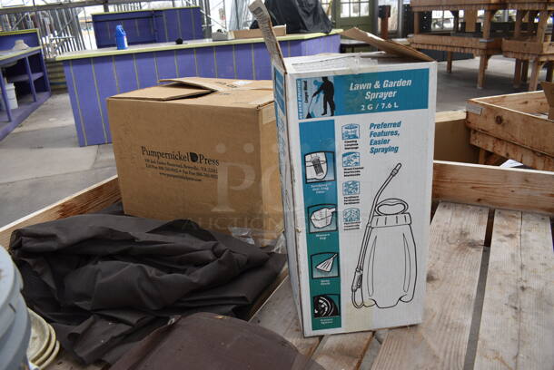 Wooden Stand w/ Contents Including Fertilizer. 72.5x72.5x28.5. (greenhouse) - Image 4 of 6