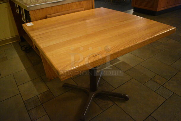 Wooden Tabletop on Metal Table Base. 36x36x30.5. (buffet) - Image 2 of 4