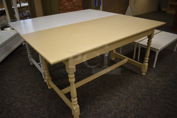 2 Wooden Tables. 60x30x29.5. 2 Times Your Bid! (garden center) - Image 2 of 4