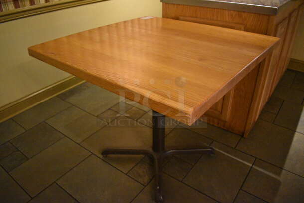 Wooden Tabletop on Metal Table Base. 36x36x30.5. (buffet) - Image 4 of 4