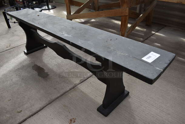 Black Wooden Bench. 72x12x18.5. (greenhouse)