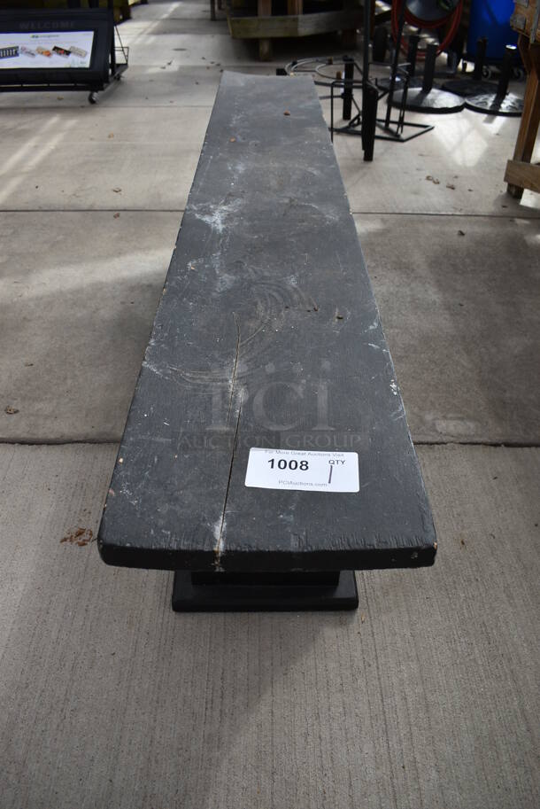 Black Wooden Bench. 72x12x18.5. (greenhouse) - Image 2 of 3