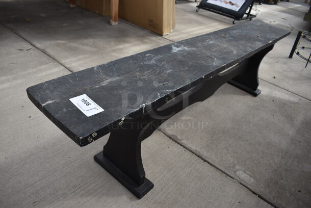 Black Wooden Bench. 72x12x18.5. (greenhouse) - Image 3 of 3