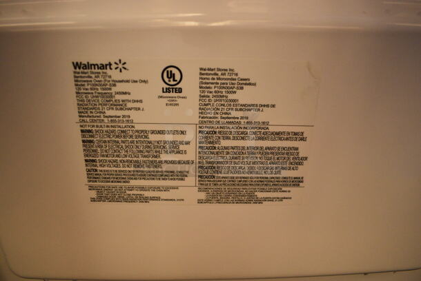 Hamilton Beach Model P100N30AP-S3B Countertop Microwave Oven w/ Plate. 120 Volts, 1 Phase. 21x15x12. (ballroom) - Image 7 of 7