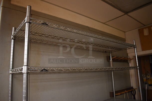 Metro Chrome Finish 4 Tier Shelving Unit. BUYER MUST DISMANTLE. PCI CANNOT DISMANTLE FOR SHIPPING. PLEASE CONSIDER FREIGHT CHARGES. 60x18x86. (kitchen) - Image 2 of 4
