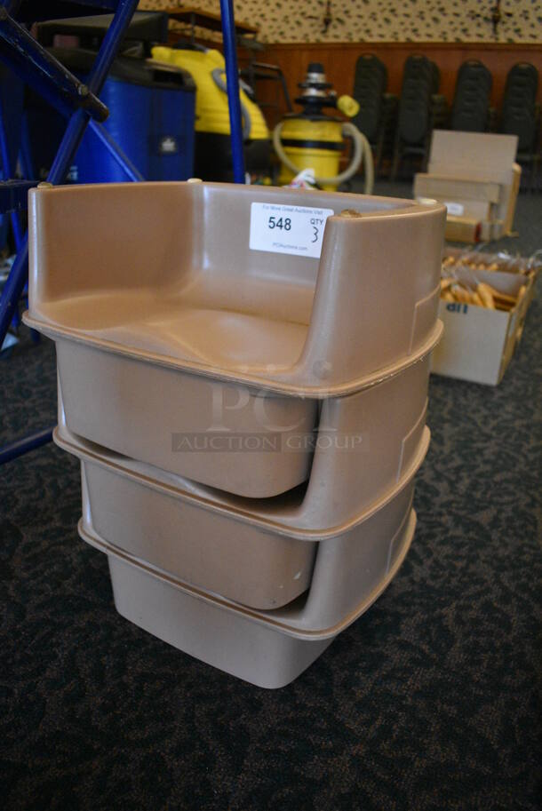 3 Tan Poly Booster Seats. 14x11x9. 3 Times Your Bid! (ballroom) - Image 2 of 3