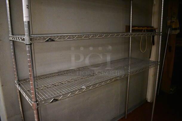 Metro Chrome Finish 4 Tier Shelving Unit. BUYER MUST DISMANTLE. PCI CANNOT DISMANTLE FOR SHIPPING. PLEASE CONSIDER FREIGHT CHARGES. 60x18x86. (kitchen) - Image 3 of 4
