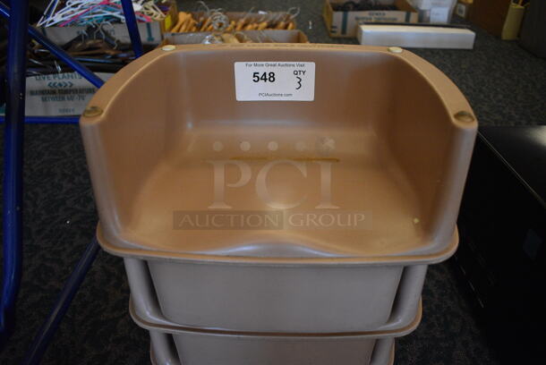 3 Tan Poly Booster Seats. 14x11x9. 3 Times Your Bid! (ballroom) - Image 3 of 3