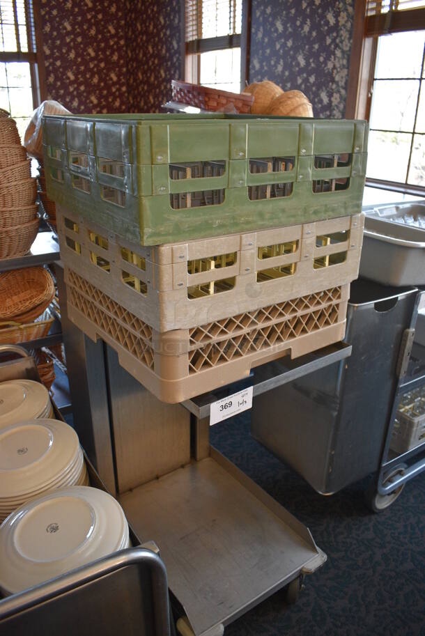 Stainless Steel Commercial Dish Caddy Cart w/ 3 Various Dish Caddies on Commercial Casters. 32x19x36. Includes 19.5x19.5x7. (back dining room) - Image 3 of 4