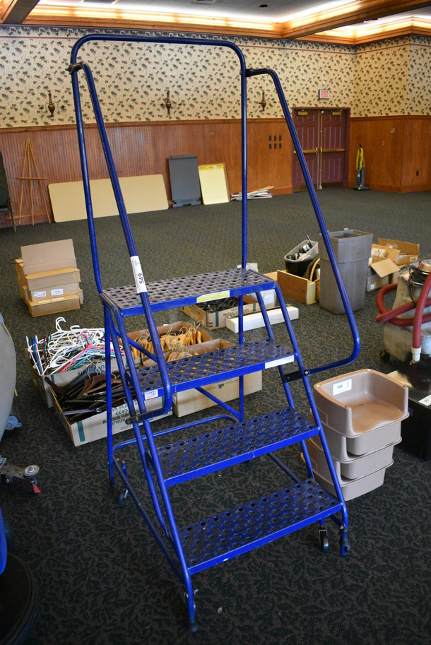 Blue Metal 4 Step Stairs on Commercial Casters. 27x36x72. (ballroom) - Image 2 of 4