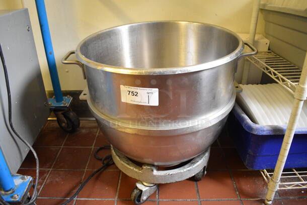 Stainless Steel Commercial Mixing Bowl and Bowl Dolly for Hobart Mixer. 26x21x23. (bakery kitchen)