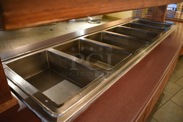 Portable Buffet Station w/ Hatco Model GRAHL-84D Heat Strip, Sneeze Guard and Wooden Exterior on Commercial Casters. 108x40x60.5. Unit Was In Working Condition When Restaurant Closed. BUYER MUST REMOVE. (buffet) - Image 3 of 10