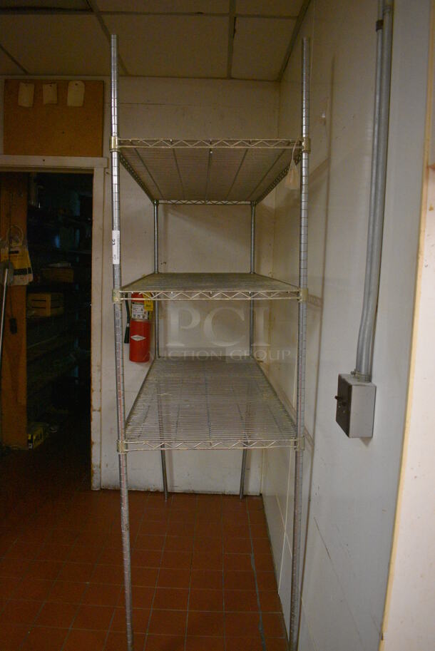 Metro Style Chrome Finish 3 Tier Shelving Unit. BUYER MUST DISMANTLE. PCI CANNOT DISMANTLE FOR SHIPPING. PLEASE CONSIDER FREIGHT CHARGES. 60x24x85. (kitchen) - Image 4 of 4