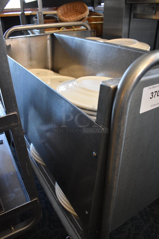 Stainless Steel Commercial Dish Cart w/ White Ceramic Plates on Commercial Casters. 34x25x28. 9.75x9.75x1. (back dining room) - Image 4 of 5