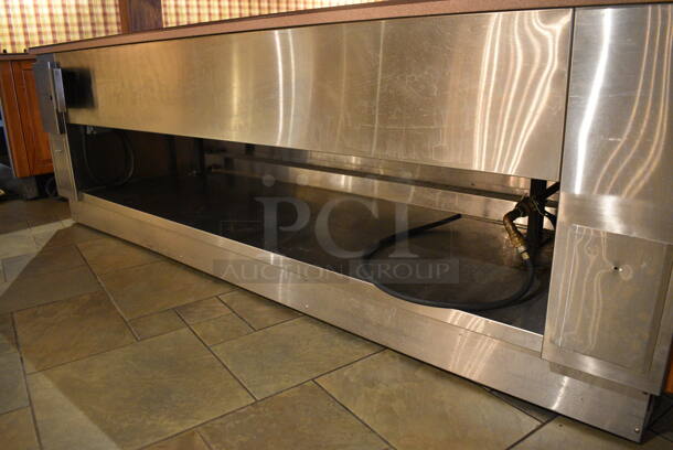 Portable Buffet Station w/ Hatco Model GRAHL-84D Heat Strip, Sneeze Guard and Wooden Exterior on Commercial Casters. 108x40x60.5. Unit Was In Working Condition When Restaurant Closed. BUYER MUST REMOVE. (buffet) - Image 6 of 10