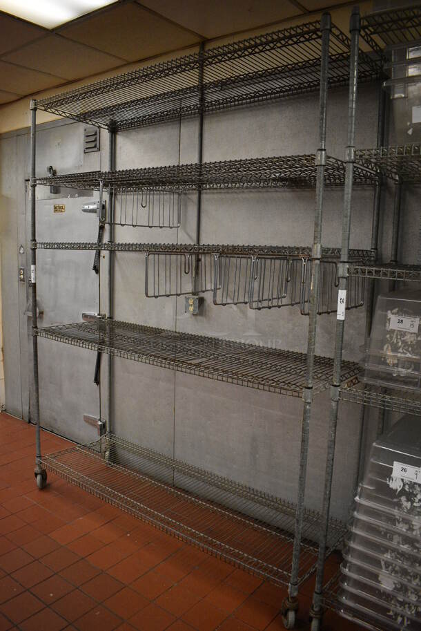 Metro Style Chrome Finish 5 Tier Shelving Unit on Commercial Casters. BUYER MUST DISMANTLE. PCI CANNOT DISMANTLE FOR SHIPPING. PLEASE CONSIDER FREIGHT CHARGES. 72x24x92. (kitchen) - Image 4 of 4