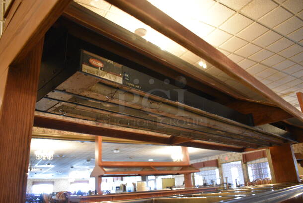 Portable Buffet Station w/ Hatco Model GRAHL-84D Heat Strip, Sneeze Guard and Wooden Exterior on Commercial Casters. 108x40x60.5. Unit Was In Working Condition When Restaurant Closed. BUYER MUST REMOVE. (buffet) - Image 10 of 10