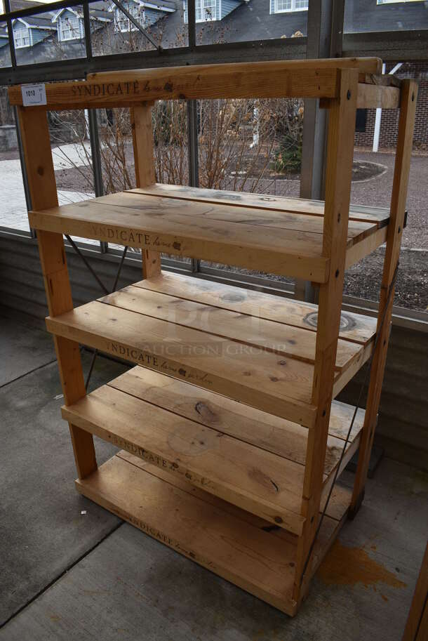 Wooden 5 Tier Shelving Unit. 37.5x23x59.5. (greenhouse) - Image 6 of 6
