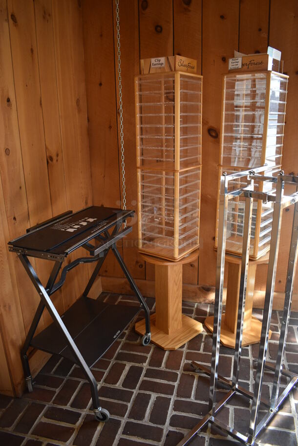 ALL ONE MONEY! Lot of 24 Various Racks Including Retail Racks! Includes 36x36x51. (yellow clothing store) - Image 2 of 6