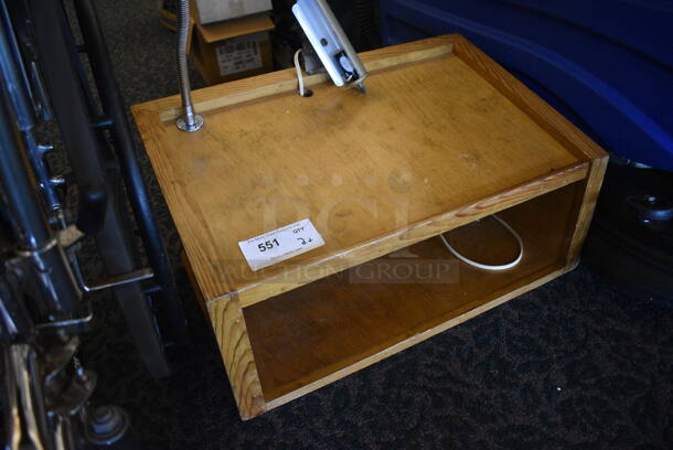 ALL ONE MONEY! Lot of 2 Items; Wheelchair and Wooden Podium. 26x15.5x13, 25x44x36. Unit Was In Working Condition When Restaurant Closed. (ballroom) - Image 4 of 7