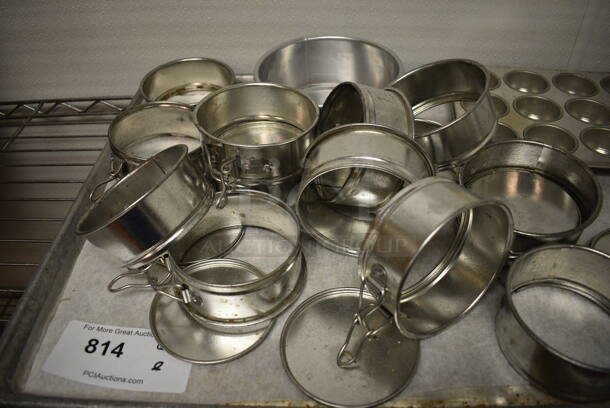ALL ONE MONEY! Lot of Metal Collars and Pan on Full Size Baking Pan! (icing kitchen) - Image 3 of 4