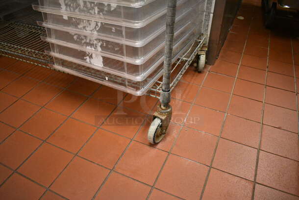 Metro Style Chrome Finish 5 Tier Shelving Unit on Commercial Casters. Does Not Include Contents. BUYER MUST DISMANTLE. PCI CANNOT DISMANTLE FOR SHIPPING. PLEASE CONSIDER FREIGHT CHARGES. 65x24x92. (kitchen) - Image 5 of 5