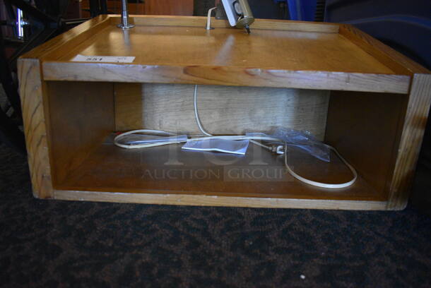 ALL ONE MONEY! Lot of 2 Items; Wheelchair and Wooden Podium. 26x15.5x13, 25x44x36. Unit Was In Working Condition When Restaurant Closed. (ballroom) - Image 5 of 7