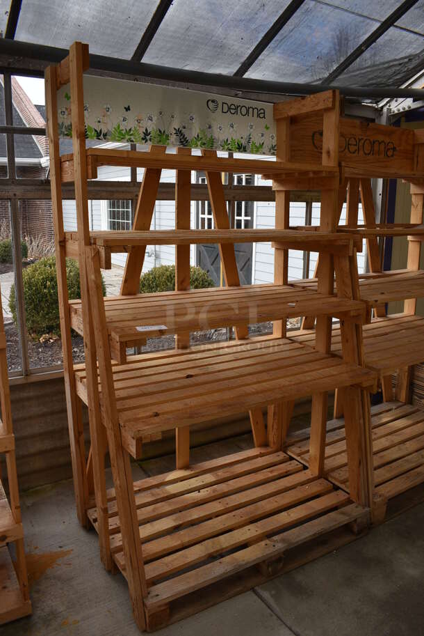 2 Wooden 5 Tier Shelving Units. 47x32x80.5. 2 Times Your Bid! (greenhouse) - Image 2 of 6