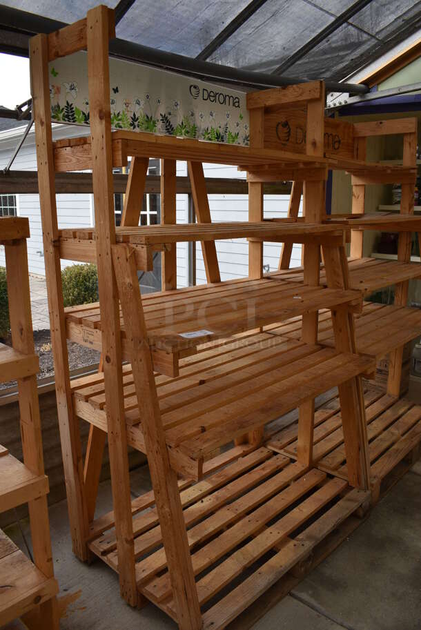 2 Wooden 5 Tier Shelving Units. 47x32x80.5. 2 Times Your Bid! (greenhouse) - Image 3 of 6