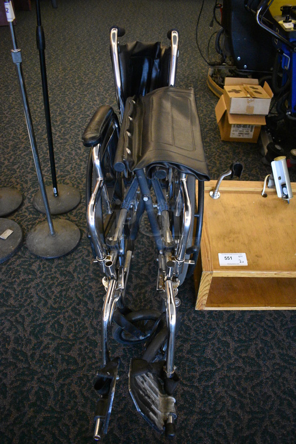 ALL ONE MONEY! Lot of 2 Items; Wheelchair and Wooden Podium. 26x15.5x13, 25x44x36. Unit Was In Working Condition When Restaurant Closed. (ballroom) - Image 6 of 7