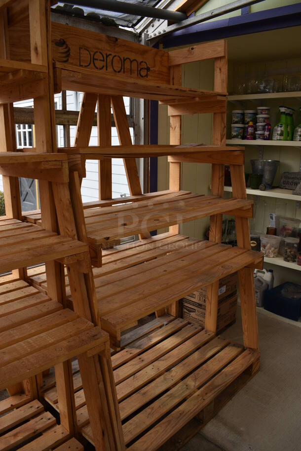 2 Wooden 5 Tier Shelving Units. 47x32x80.5. 2 Times Your Bid! (greenhouse) - Image 4 of 6