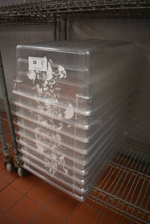 ALL ONE MONEY! Lot of 9 Clear Poly Bins! 18x26x9. (kitchen) - Image 2 of 3
