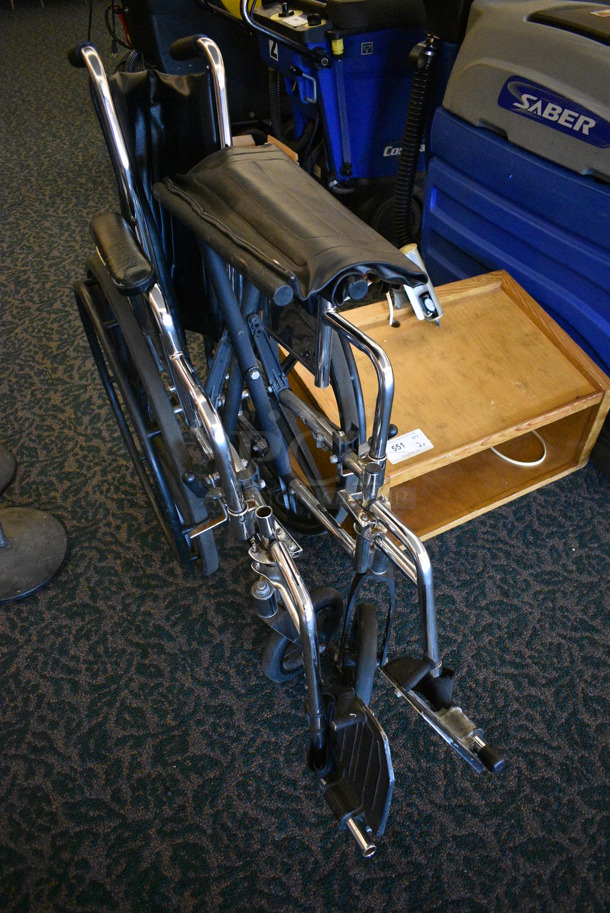 ALL ONE MONEY! Lot of 2 Items; Wheelchair and Wooden Podium. 26x15.5x13, 25x44x36. Unit Was In Working Condition When Restaurant Closed. (ballroom) - Image 7 of 7