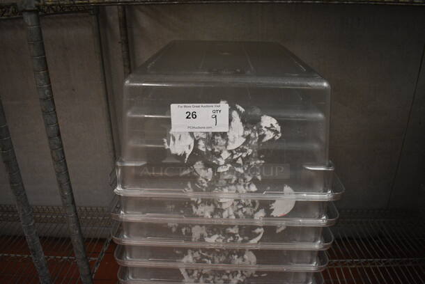 ALL ONE MONEY! Lot of 9 Clear Poly Bins! 18x26x9. (kitchen) - Image 3 of 3