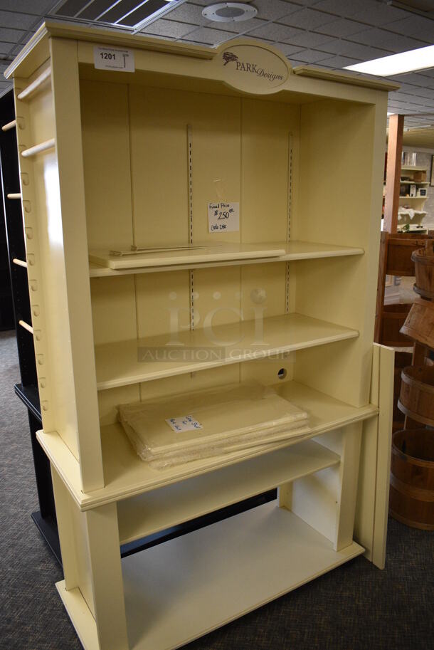 Yellow Wooden Cabinet. 46x20x75. (garden center)