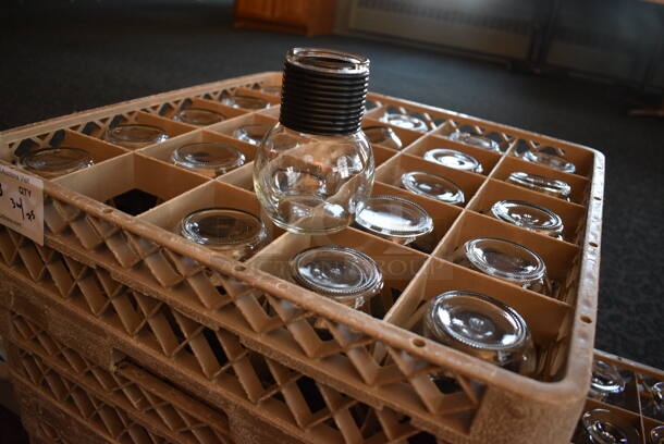 ALL ONE MONEY! Lot of 3 Dish Caddies w/ 75 Glass Tea Glasses. 19.5x19.5x5.5. 3x3x4.5. (back dining room) - Image 2 of 4