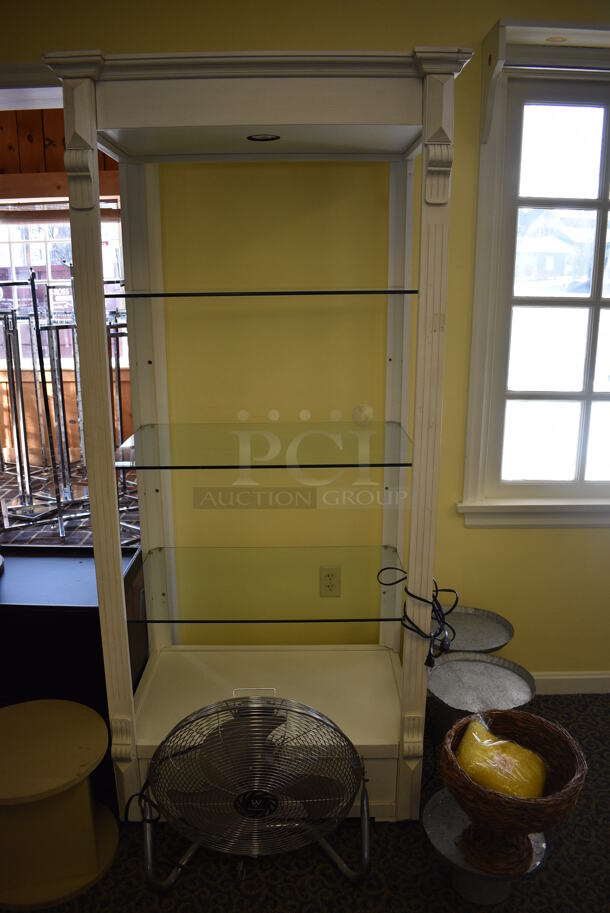 ALL ONE MONEY! Lot of Various Items Including Wooden Shelving Unit, Fan, Rack! (yellow clothing store) - Image 3 of 6