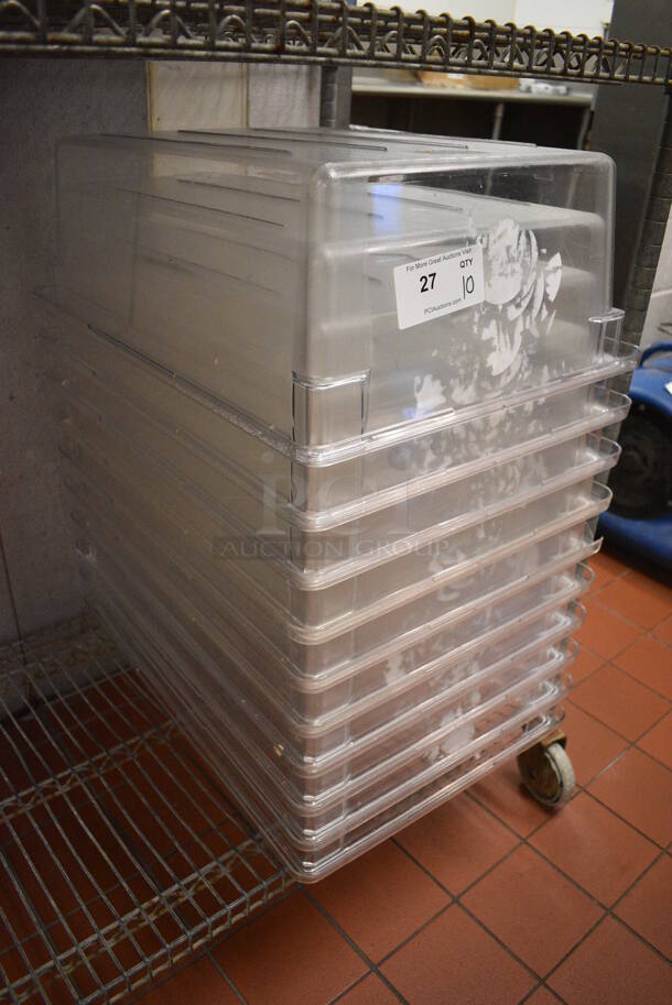 ALL ONE MONEY! Lot of 10 Clear Poly Bins! 18x26x9. (kitchen) - Image 2 of 3