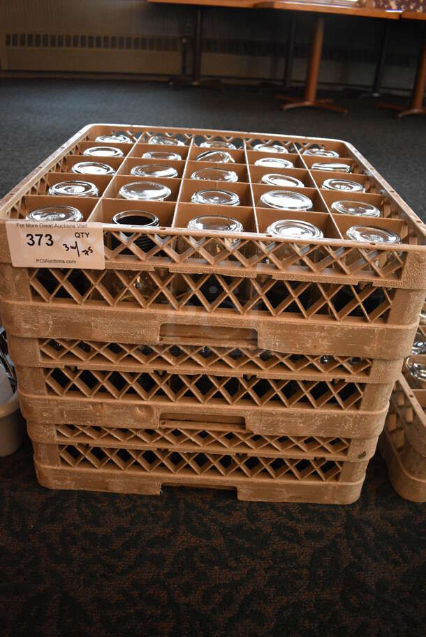 ALL ONE MONEY! Lot of 3 Dish Caddies w/ 75 Glass Tea Glasses. 19.5x19.5x5.5. 3x3x4.5. (back dining room) - Image 4 of 4