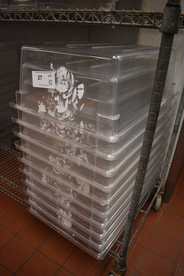 ALL ONE MONEY! Lot of 10 Clear Poly Bins! 18x26x9. (kitchen) - Image 3 of 3