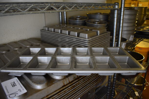 18 Metal 12 Well Baking Pans. 10x19.5x1.5. 18 Times Your Bid! (bakery kitchen)