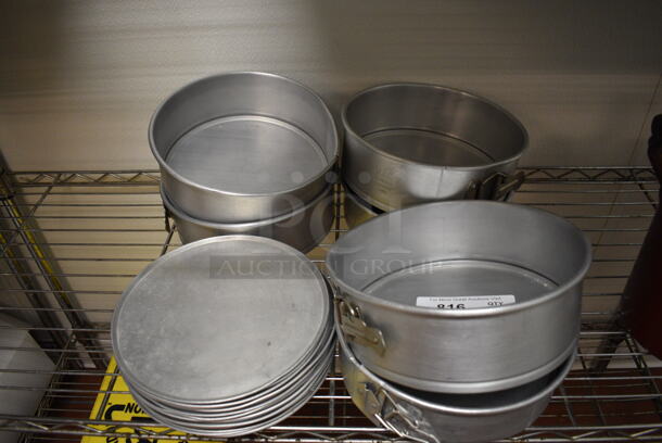 6 Metal Springform Pans w/ 18 Extra Bottom Pieces. 9.5x9.5x3. 6 Times Your Bid! (icing kitchen) - Image 4 of 4