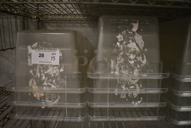 ALL ONE MONEY! Lot of 15 Clear Poly Bins! 12x18x9. (kitchen) - Image 2 of 3