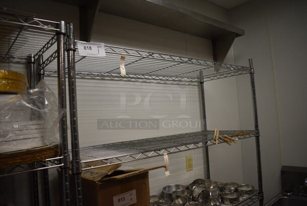 Chrome Finish 5 Tier Shelving Unit. Does Not Include Contents. BUYER MUST DISMANTLE. PCI CANNOT DISMANTLE FOR SHIPPING. PLEASE CONSIDER FREIGHT CHARGES. 48x18x74.5. (icing kitchen) - Image 2 of 3