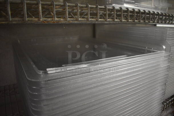 ALL ONE MONEY! Lot of 69 Clear Poly Lids! 18x26x1, 12x18x1. (kitchen) - Image 3 of 6