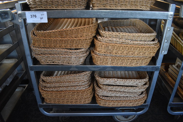Stainless Steel Commercial 3 Tier Cart w/ Push Handle and Various Baskets on Commercial Casters. 33x19.5x34. Includes 19x14x2.5. (back dining room) - Image 3 of 5