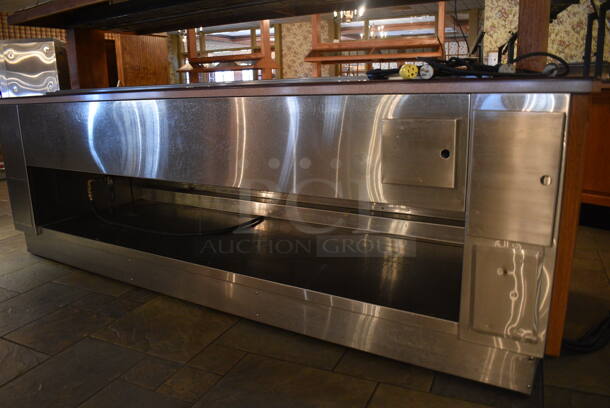 Portable Buffet Station w/ Hatco Heat Strip, Sneeze Guard and Wooden Exterior on Commercial Casters. 104x40x60.5. Unit Was In Working Condition When Restaurant Closed. BUYER MUST REMOVE. (buffet) - Image 8 of 8